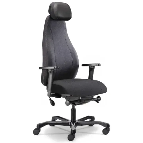 Кресло Dispatcher–Lux Long 1901-8H D.GREY SV-280-3001 (черный каркас/серая ткань/ал. крестовина)