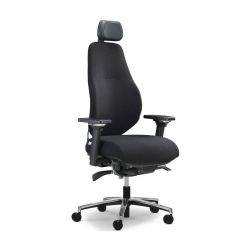 Кресло Falto Smart-T 1501-10H ong Fighter black 60999 (черный каркас/черная ткань /подголовник кожа натур.)