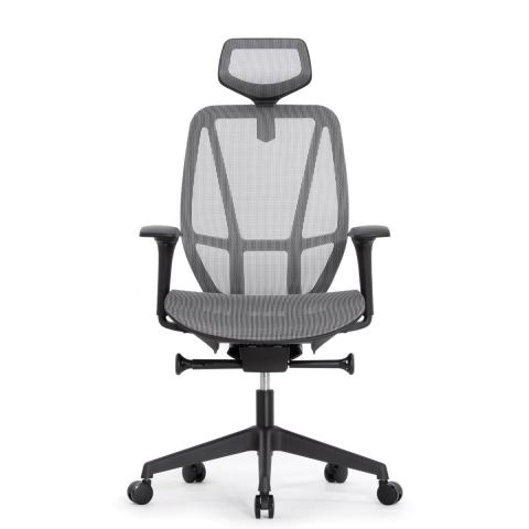 Кресло Falto Hop Eco HT-702A (чёрный каркас, обивка сетка серый, подголовник)