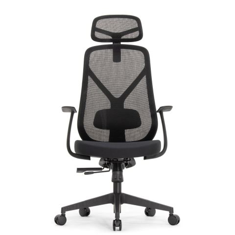 Эргономичное кресло оператора Kuraj (цвет: черный, подголовник, поясничный упор)