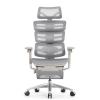 Компьютерное кресло Falto Evolution (серый каркас, сетка белая, подножка встроенная)