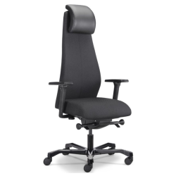 Кресло Falto First (наклон вперед, зауженная спинка, ткань, черный)