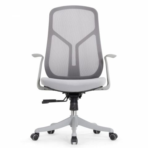 Кресло Falto Кураж (без подголовника, сетка, ткань, серый)