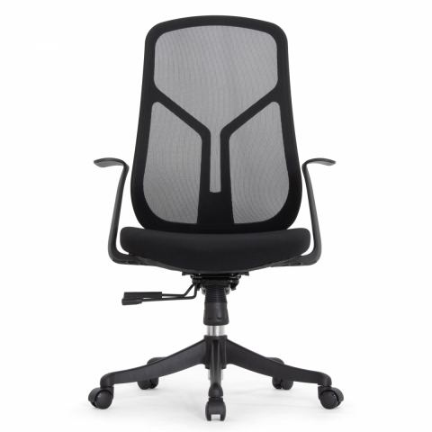 Кресло Falto Кураж (без подголовника, сетка, ткань, черный)