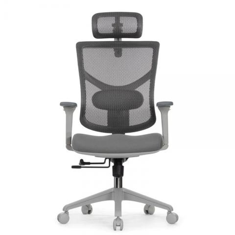 Кресло FALTO STAR OFFICE ERGO 3 (3D поясничный упор,3D подлокотник 5D подголов, сетка, ткань, серый)