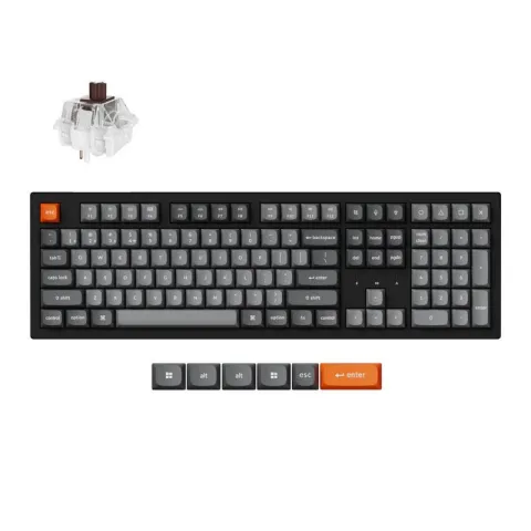 Беспроводная механическая клавиатура QMK Keychron K10 Max, 108 клавиш, RGB подсветка, Hot-swap, Keychron Brown Switch