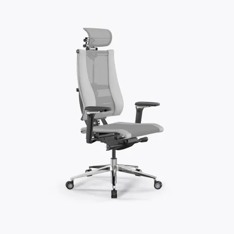 Кресло Метта Y 4DF B2-14D - YM93+Infinity /Kc09/Nc09/D15P/H13mM-3D(M26.B35.G25.W04), Св.серый-Белый