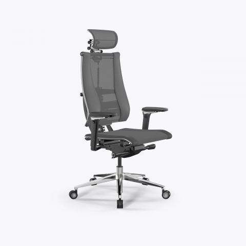 Кресло Метта Y 4DF B2-14D - YM93+Infinity /Kc09/Nc09/D15P/H13mM-3D(M26.B35.G25.W04), Серый-Тем.Серый