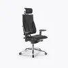 Кресло Метта Y 4DF B2-10D - Infinity /Kc06/Nc06/D15P/H13mL-3D(M26.B35.G25.W04), Черный (бежевая строчка)