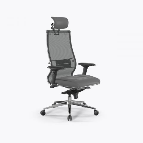 Кресло Метта Samurai L2-6D - TS+Infinity /Kc00/Wm06/D04P/H13mL-3D(M06.B32.G11.W03), Серый