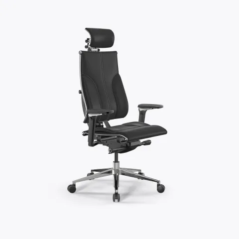 Кресло Метта Y 4DT B2-10D - Infinity /Kc06/Nc06/D15P/H13mL-3D(M26.B32.G25.W03), Черный (бежевая строчка)