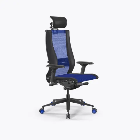 Кресло Метта Samurai L2-16D - TS+Infinity /Kb09/Nb09/D04P/H13mL-3D(M26.B11.G24.W27), Синий-Черный