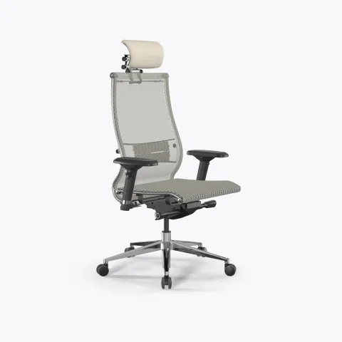 Кресло Метта Samurai L2-5D - TS /Kc00/Nc00/D04P/H13mL-3D(M26.B32.G25.W03), Молочный