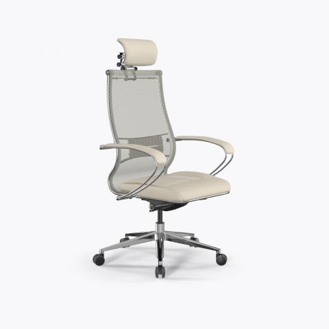 Кресло Метта Samurai L2-6K - TS+Infinity /Kc00/Wm06/K2cL/H13mL-3D(M26.B32.G25.W03), Молочный