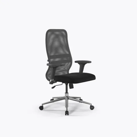 Кресло Метта Sit 8 B2-8D - X1+UMF(X1) /Uh00/Wh00/D02P(M09.B23.G18.W01), Св.серый-Черный