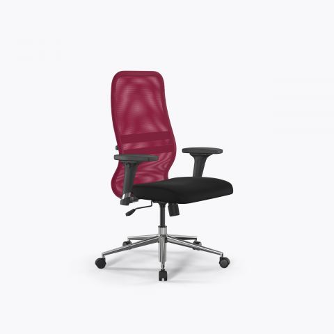 Кресло Метта Sit 8 B2-8D - X1+UMF(X1) /Uh00/Wh00/D02P(M09.B23.G18.W01), Красный-Черный