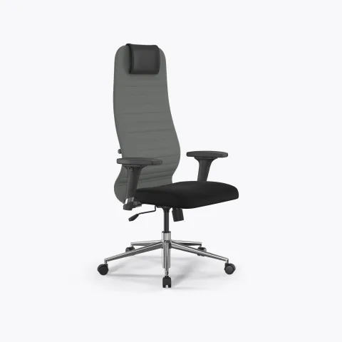 Кресло Метта Sit 8 B1-10D - UMF(X1) /Uh02/Wh00/D02P(M09.B23.G18.W01), Тем.серый-Черный