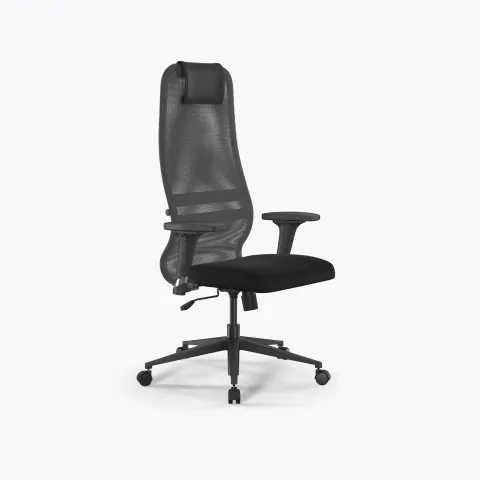 Кресло Метта Sit 8 B1-8D - X1+UMF(X1) /Uh00/Wh00/D02P(M09.B11.G19.W02), Св.серый-Черный
