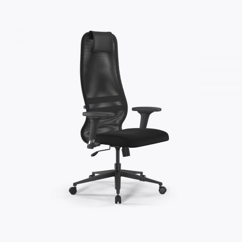 Кресло Метта Sit 8 B1-8D - X1+UMF(X1) /Uh00/Wh00/D02P(M09.B11.G19.W02), Тем.серый-Черный