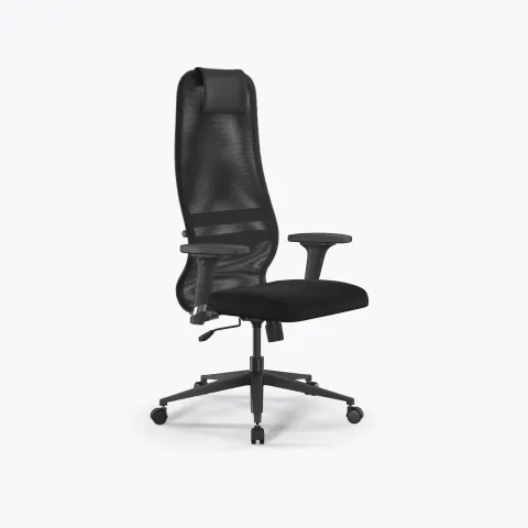 Кресло Метта Sit 8 B1-8D - X1+UMF(X1) /Uh00/Wh00/D02P(M09.B11.G19.W02), Тем.серый-Черный