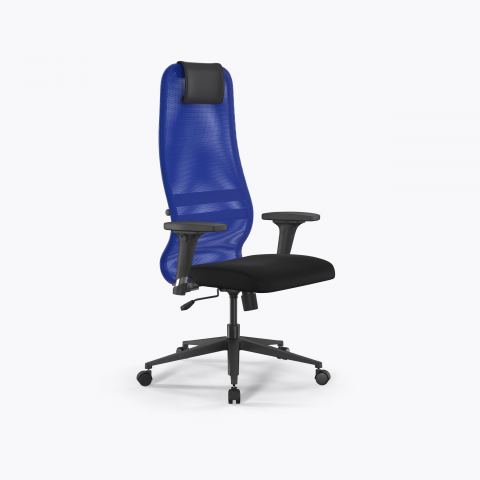 Кресло Метта Sit 8 B1-8D - X1+UMF(X1) /Uh00/Wh00/D02P(M09.B11.G19.W02), Синий-Черный