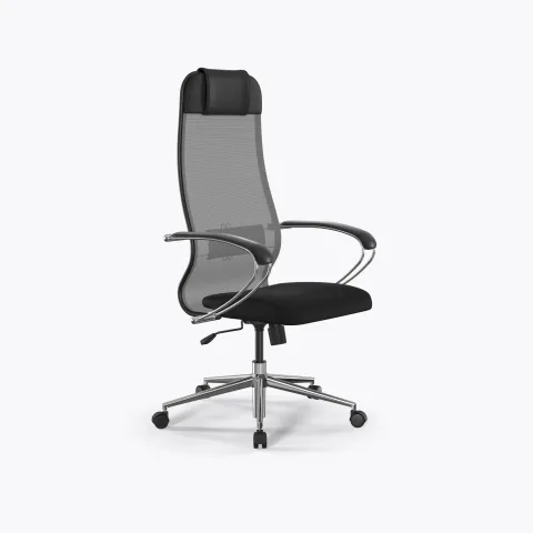 Кресло Метта Sit 10 B1-111K - X2+UMF(X1) /Ub00/Wh00/K1cL(M09.B23.G18.W01), Серый-Черный