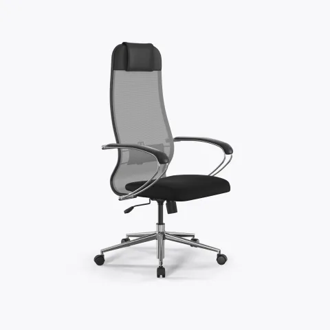 Кресло Метта Sit 10 B1-111K - X2+UMF(X1) /Ub00/Wh00/K1cL(M09.B23.G18.W01), Св.серый-Черный
