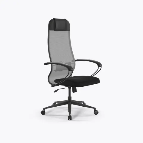 Кресло Метта Sit 10 B1-111K - X2+UMF(X1) /Ub00/Wh00/K1bL(M09.B11.G19.W02), Св.серый-Черный