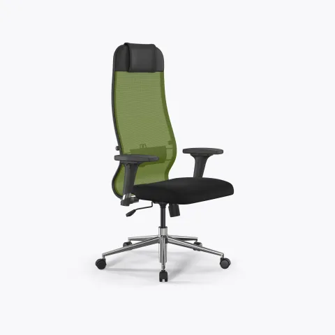 Кресло Метта Sit 10 B1-111D - X2+UMF(X1) /Ub00/Wh00/D02P(M09.B23.G18.W01), Зеленый-Черный