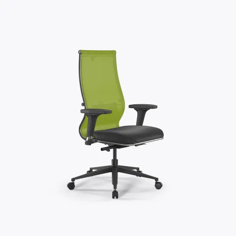 Кресло Метта SynchroSit 10 B2-163D - T+Extra /Km00/Wm12/D02P(M24.B11.G19.W02), Лайм-Черный