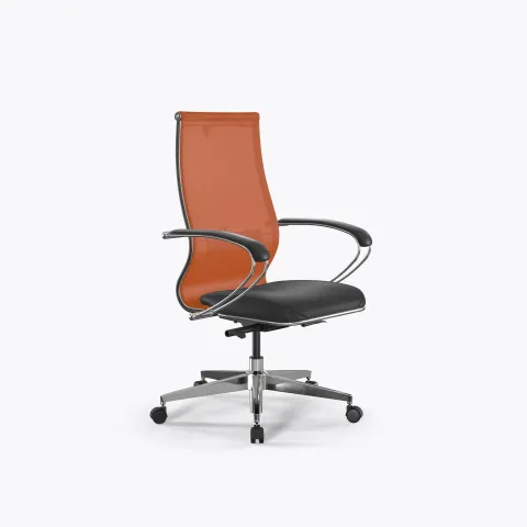 Кресло Метта SynchroSit 10 B2-163K - T+Extra /Km00/Wm12/K1cL(M24.B22.G18.W02), Оранжевый-Черный