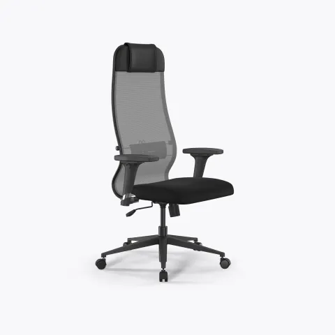 Кресло Метта Sit 10 B1-111D - X2+UMF(X1) /Ub00/Wh00/D02P(M09.B11.G19.W02), Серый-Черный