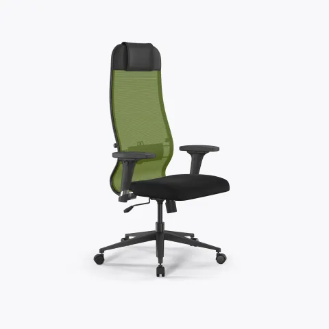 Кресло Метта Sit 10 B1-111D - X2+UMF(X1) /Ub00/Wh00/D02P(M09.B11.G19.W02), Зеленый-Черный