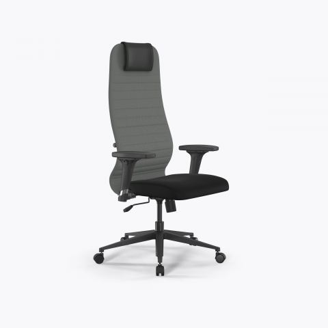 Кресло Метта Sit 8 B1-10D - UMF(X1) /Uh02/Wh00/D02P(M09.B11.G19.W02), Тем.серый-Черный