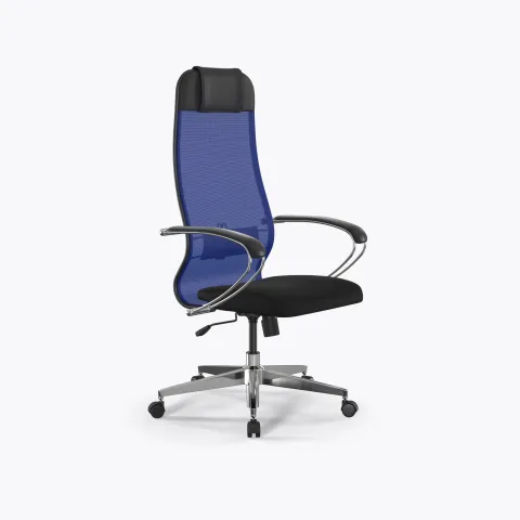 Кресло Метта Sit 10 B1-111K - X2+UMF(X1) /Ub00/Wh00/K1cL(M09.B22.G18.W02), Синий-Черный