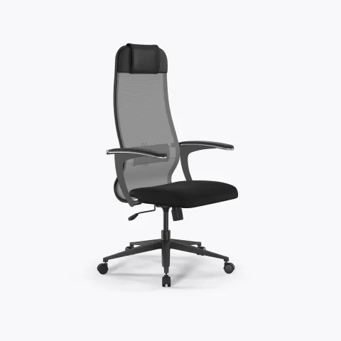 Кресло Метта Sit 10 B1-111U - X2+UMF(X1) /Ub00/Wh00/U0mL-b(M09.B11.G19.W02), Серый-Черный