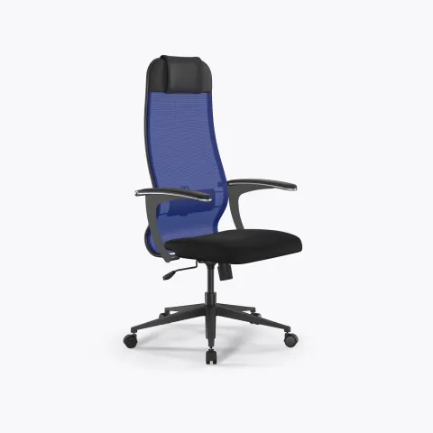 Кресло Метта Sit 10 B1-111U - X2+UMF(X1) /Ub00/Wh00/U0mL-b(M09.B11.G19.W02), Синий-Черный