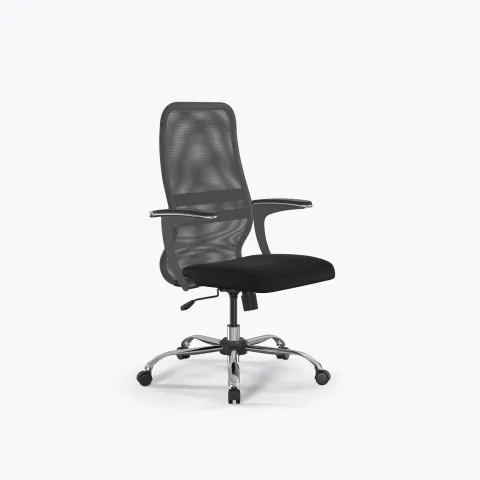 Кресло Метта Sit 8 B2-8U - X1+UMF(X1) /Uh00/Wh00/U1mL-b(M09.B21.G20.W01), Св.серый-Черный
