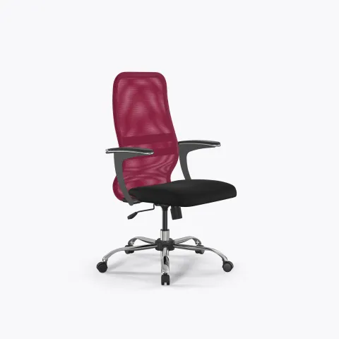Кресло Метта Sit 8 B2-8U - X1+UMF(X1) /Uh00/Wh00/U1mL-b(M09.B21.G20.W01), Красный-Черный