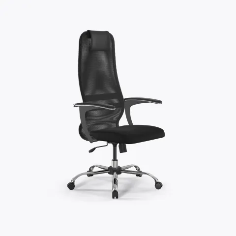 Кресло Метта Sit 8 B1-8U - X1+UMF(X1) /Uh00/Wh00/U0mL-b(M09.B21.G20.W01), Тем.серый-Черный