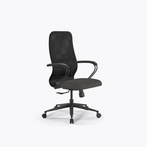 Кресло SynchroSit 8 B2-9K - X2+Bahama /Uh00/Wh12/K3bP(M25.B11.G19.W02), Черный-Тем.серый