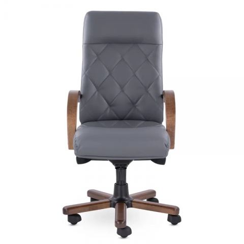 Кресло К-10 Верона В дерево D8 (темный орех) МБ S-0422 (темно-серый)