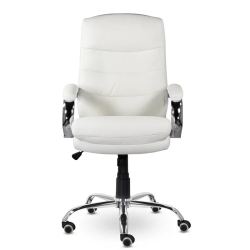 Кресло СН-707 Бруно В хром ХДП Ср S-0402 (белый) (полностью экокожа)