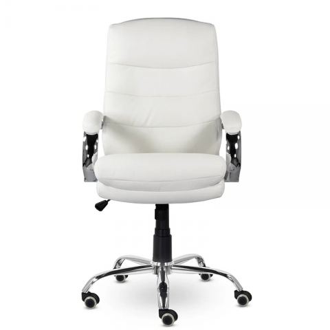 Кресло СН-707 Бруно В хром ХДП Ср S-0402 (белый) (полностью экокожа)