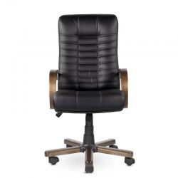 Кресло Атлант В дерево D8 (темный орех) К01 (черный)