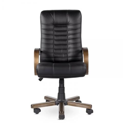 Кресло Атлант В дерево D8 (темный орех) К01 (черный)