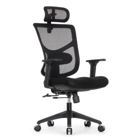 Кресло FALTO STAR OFFICE ERGO 3 (3D поясничный упор,3D подлокотни 5D подголов, сетка, ткань, черный)