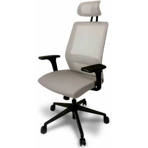 Кресло Falto Soul-Automatic SOL01KAL/GY-GY2D (каркас черный, спинка сетка серая, сидение ткань серое)