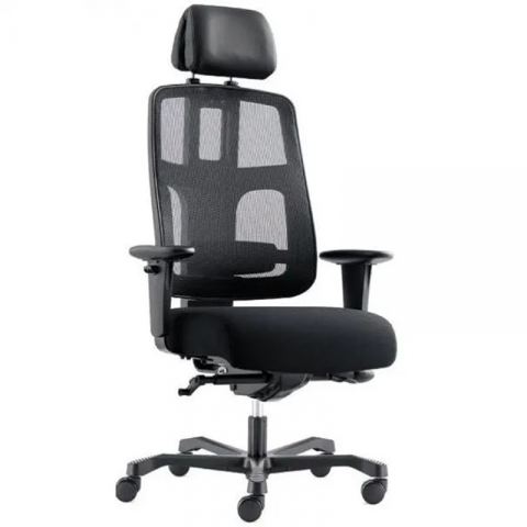 Кресло Dispatcher Air 2202-2H кожа подголовник/back: M2465 mesh/seat: KR PURE fabric/ ал. крестовина