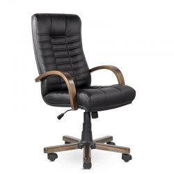 Кресло Атлант В дерево D8 (темный орех) К01 (черный)